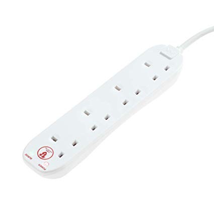 4 Gang 2 Metre Surge Protected Trailing Lead