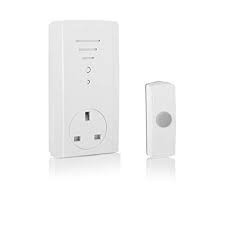 Wireless AC Plug in Door Chime with Built-In Socket