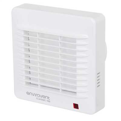 Envirovent 4” Extractor Fan with Humidity Sensor and Neon Light, Pullcord, Thermo Electric Shutter,