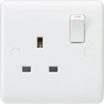 Curved Edge 13A 1 Gang Switched Socket