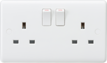 Curved Edge 13A 2 Gang Switched Socket