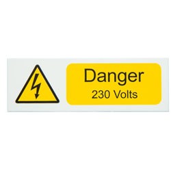Pack of Danger 230V Labels