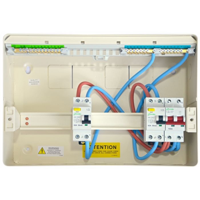 Danson Amendment 3 Metal Consumer Unit Split Load with Dual RCD’s and Main Switch 6 way