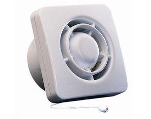 Domus 150mm (6”) Wall mounted axial fan with Pull Cord