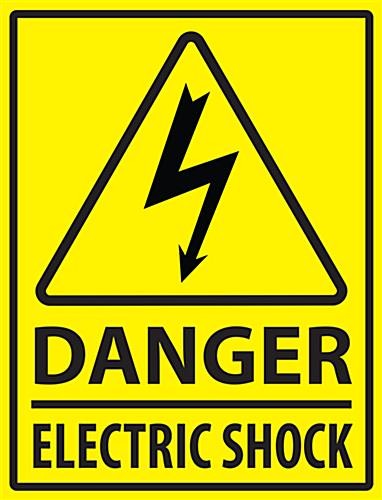 Risk of Electric shock Stickers