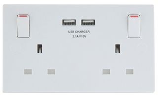 13A Double USB Switched Socket BG