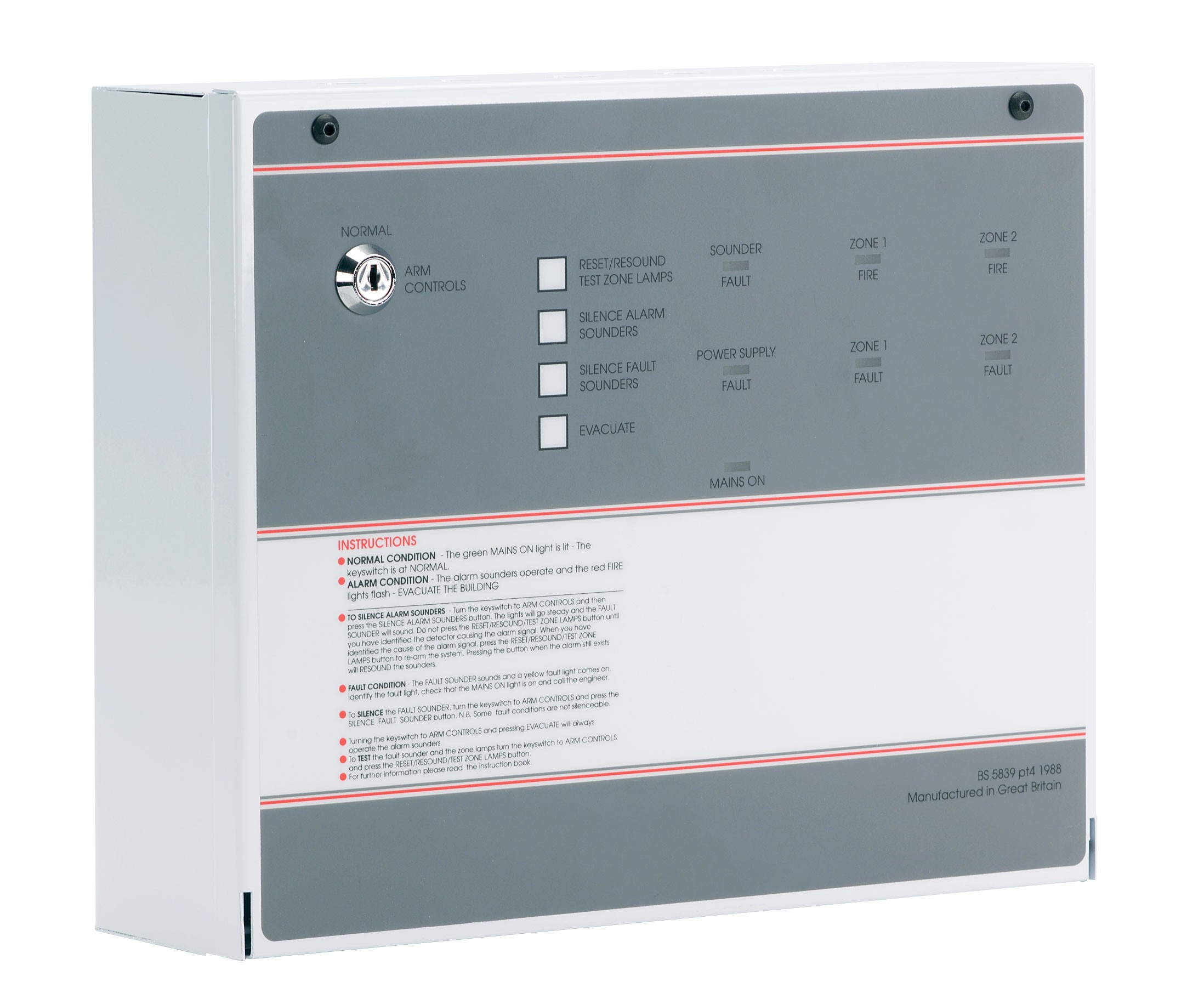 2 Zone Conventional Fire Panels