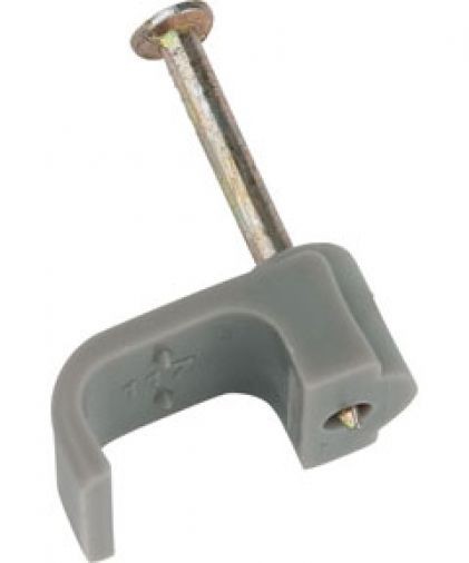 Grey Flat Twin & Earth Cable Clip 2.5MM Pack of 100